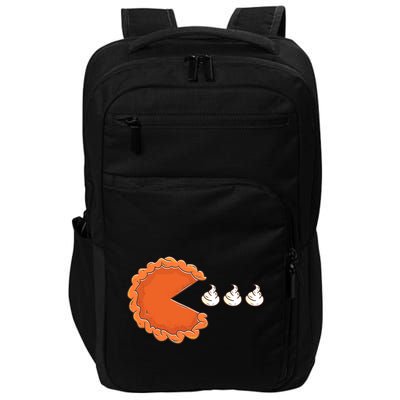Pumpkin Pie Eating Whipped Cream Gamer Funny Thanksgiving Impact Tech Backpack