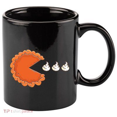 Pumpkin Pie Eating Whipped Cream Gamer Funny Thanksgiving 11oz C Handle Ceramic Mug