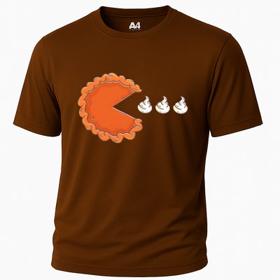Pumpkin Pie Eating Whipped Cream Gamer Funny Thanksgiving Performance Shirt