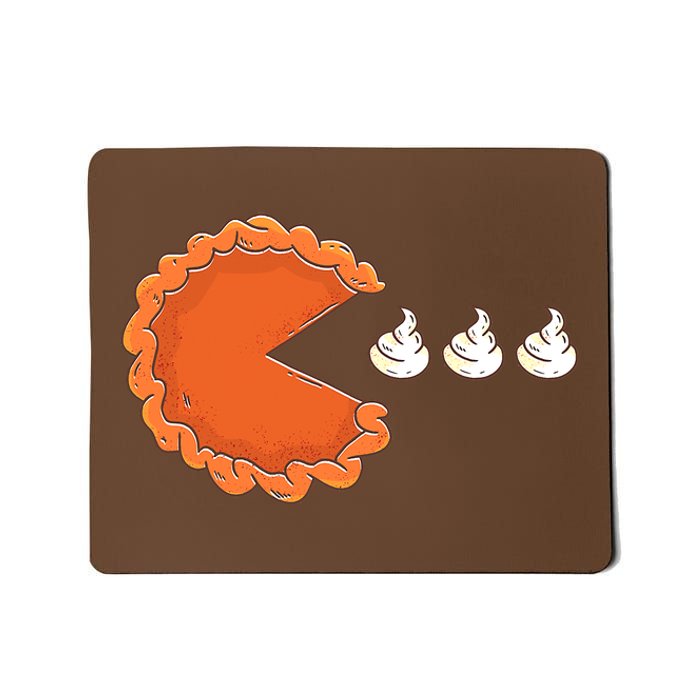 Pumpkin Pie Eating Whipped Cream Gamer Funny Thanksgiving Mousepad