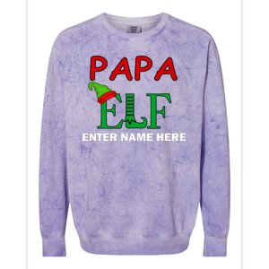 Personalize Papa Elf Custom Family Matching Christmas Colorblast Crewneck Sweatshirt