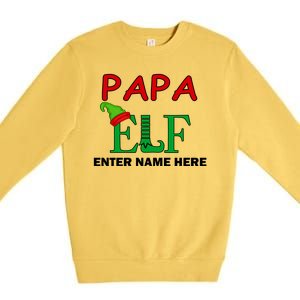 Personalize Papa Elf Custom Family Matching Christmas Premium Crewneck Sweatshirt