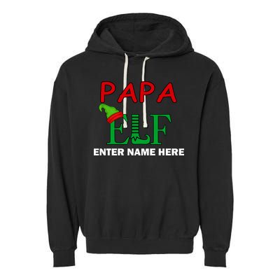 Personalize Papa Elf Custom Family Matching Christmas Garment-Dyed Fleece Hoodie