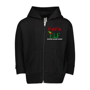 Personalize Papa Elf Custom Family Matching Christmas Toddler Zip Fleece Hoodie