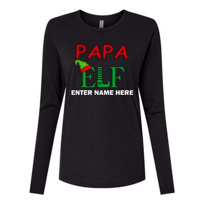 Personalize Papa Elf Custom Family Matching Christmas Womens Cotton Relaxed Long Sleeve T-Shirt