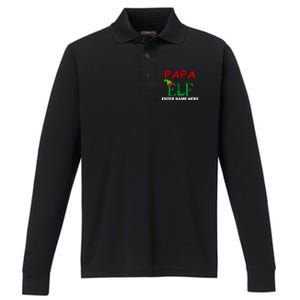 Personalize Papa Elf Custom Family Matching Christmas Performance Long Sleeve Polo