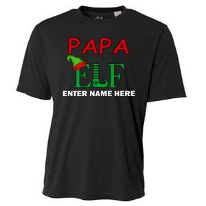 Personalize Papa Elf Custom Family Matching Christmas Cooling Performance Crew T-Shirt