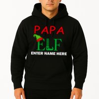 Personalize Papa Elf Custom Family Matching Christmas Hoodie