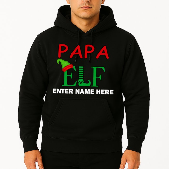 Personalize Papa Elf Custom Family Matching Christmas Hoodie