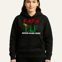 Personalize Papa Elf Custom Family Matching Christmas Hoodie