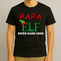 Personalize Papa Elf Custom Family Matching Christmas T-Shirt