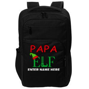 Personalize Papa Elf Custom Family Matching Christmas Impact Tech Backpack