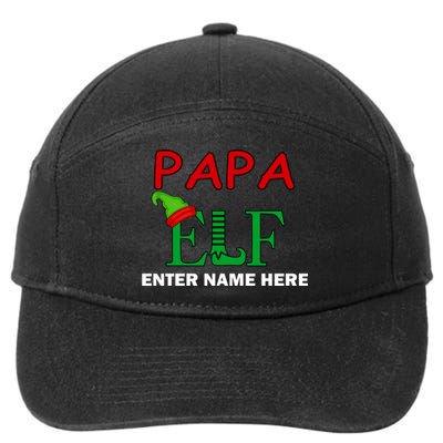 Personalize Papa Elf Custom Family Matching Christmas 7-Panel Snapback Hat