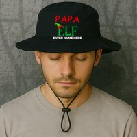 Personalize Papa Elf Custom Family Matching Christmas Bucket Hat