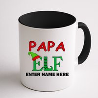 Personalize Papa Elf Custom Family Matching Christmas Mug