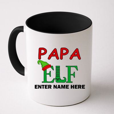 Personalize Papa Elf Custom Family Matching Christmas Mug
