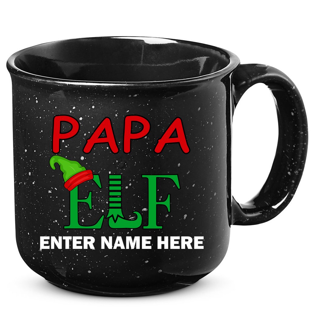 Personalize Papa Elf Custom Family Matching Christmas 15oz Campfire Ceramic Mug