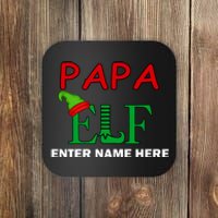 Personalize Papa Elf Custom Family Matching Christmas Coaster