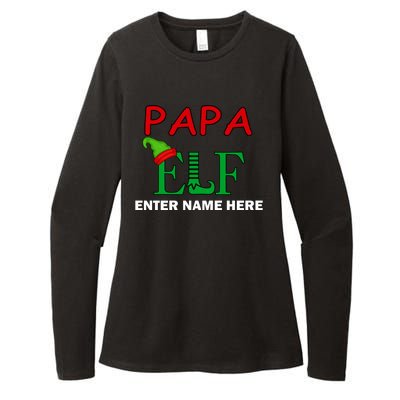 Personalize Papa Elf Custom Family Matching Christmas Womens CVC Long Sleeve Shirt