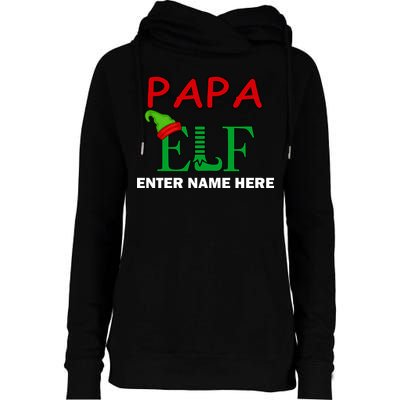 Personalize Papa Elf Custom Family Matching Christmas Womens Funnel Neck Pullover Hood