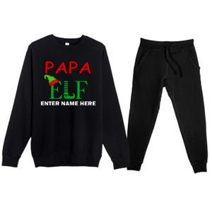 Personalize Papa Elf Custom Family Matching Christmas Premium Crewneck Sweatsuit Set