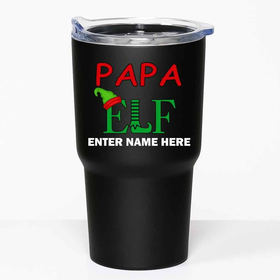 Personalize Papa Elf Custom Family Matching Christmas Tumbler
