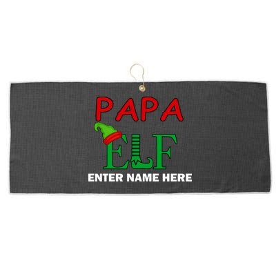 Personalize Papa Elf Custom Family Matching Christmas Large Microfiber Waffle Golf Towel
