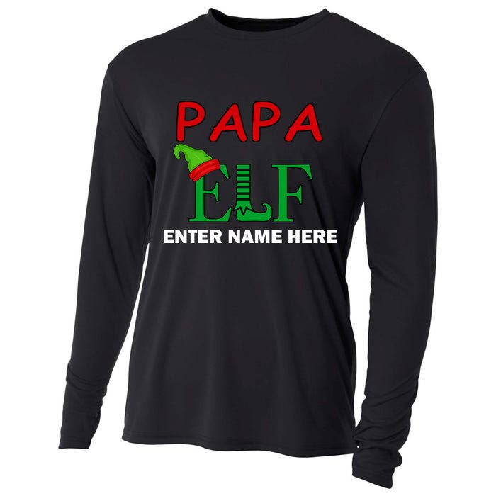 Personalize Papa Elf Custom Family Matching Christmas Cooling Performance Long Sleeve Crew