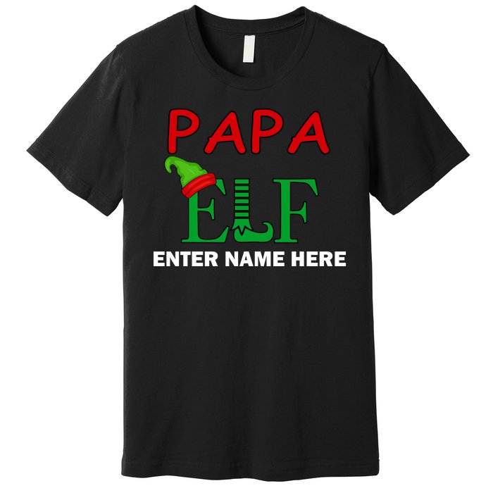 Personalize Papa Elf Custom Family Matching Christmas Premium T-Shirt