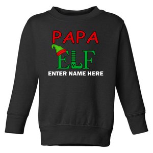 Personalize Papa Elf Custom Family Matching Christmas Toddler Sweatshirt