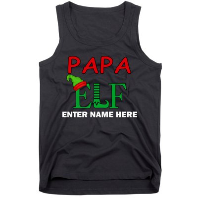 Personalize Papa Elf Custom Family Matching Christmas Tank Top