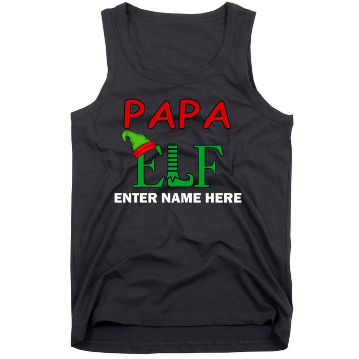 Personalize Papa Elf Custom Family Matching Christmas Tank Top