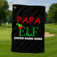 Personalize Papa Elf Custom Family Matching Christmas Golf Towel