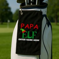 Personalize Papa Elf Custom Family Matching Christmas Golf Towel