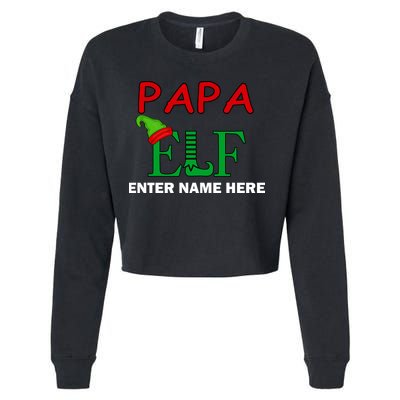 Personalize Papa Elf Custom Family Matching Christmas Cropped Pullover Crew