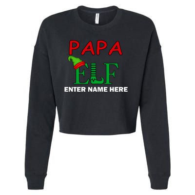 Personalize Papa Elf Custom Family Matching Christmas Cropped Pullover Crew