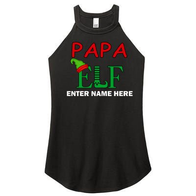 Personalize Papa Elf Custom Family Matching Christmas Women’s Perfect Tri Rocker Tank