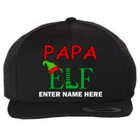 Personalize Papa Elf Custom Family Matching Christmas Wool Snapback Cap