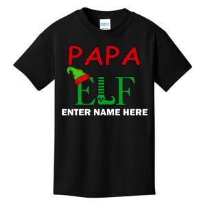 Personalize Papa Elf Custom Family Matching Christmas Kids T-Shirt