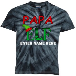 Personalize Papa Elf Custom Family Matching Christmas Kids Tie-Dye T-Shirt