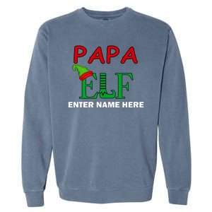 Personalize Papa Elf Custom Family Matching Christmas Garment-Dyed Sweatshirt