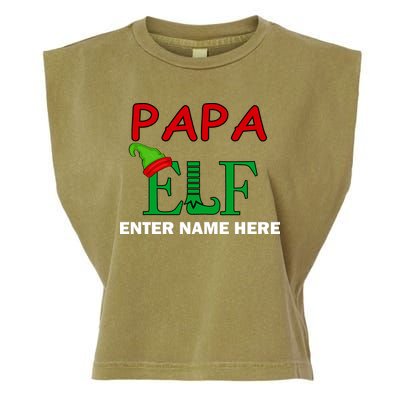 Personalize Papa Elf Custom Family Matching Christmas Garment-Dyed Women's Muscle Tee
