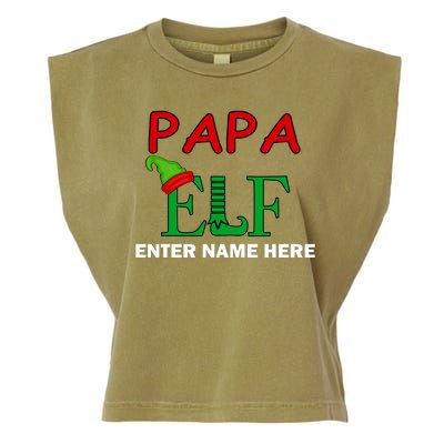 Personalize Papa Elf Custom Family Matching Christmas Garment-Dyed Women's Muscle Tee