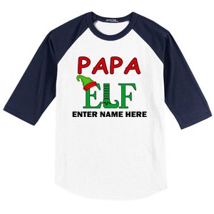 Personalize Papa Elf Custom Family Matching Christmas Baseball Sleeve Shirt