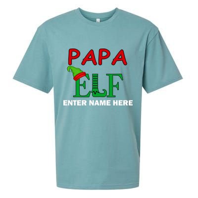 Personalize Papa Elf Custom Family Matching Christmas Sueded Cloud Jersey T-Shirt
