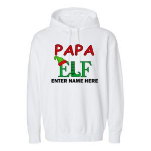 Personalize Papa Elf Custom Family Matching Christmas Garment-Dyed Fleece Hoodie