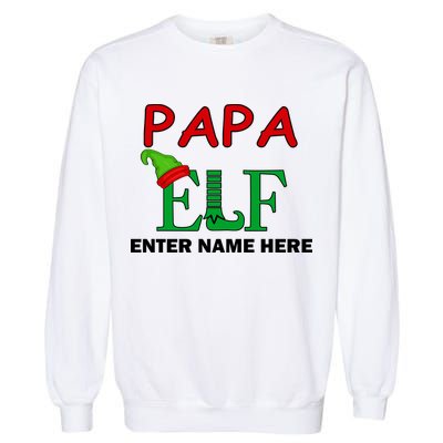 Personalize Papa Elf Custom Family Matching Christmas Garment-Dyed Sweatshirt