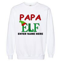 Personalize Papa Elf Custom Family Matching Christmas Garment-Dyed Sweatshirt