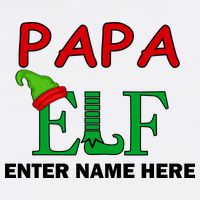 Personalize Papa Elf Custom Family Matching Christmas Garment-Dyed Sweatshirt