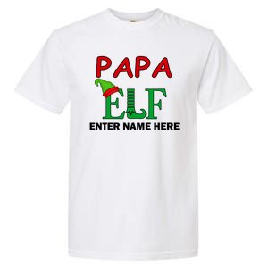 Personalize Papa Elf Custom Family Matching Christmas Garment-Dyed Heavyweight T-Shirt